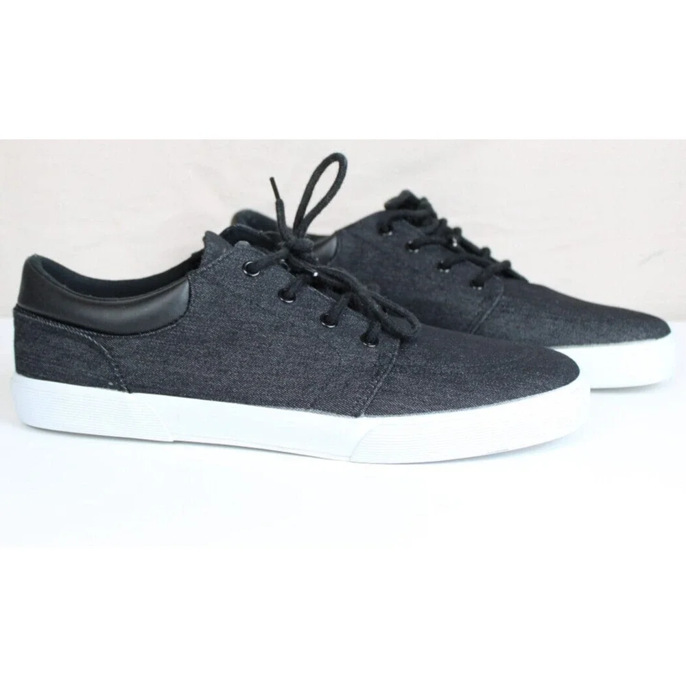 St. John’s Bay Bryce‎ Lace-Up Sneaker Mens 13 Medium Low Top Black Canvas Shoes